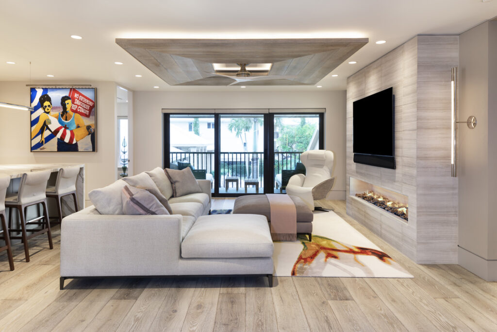 Custom modern living room interior design in Southwest Florida